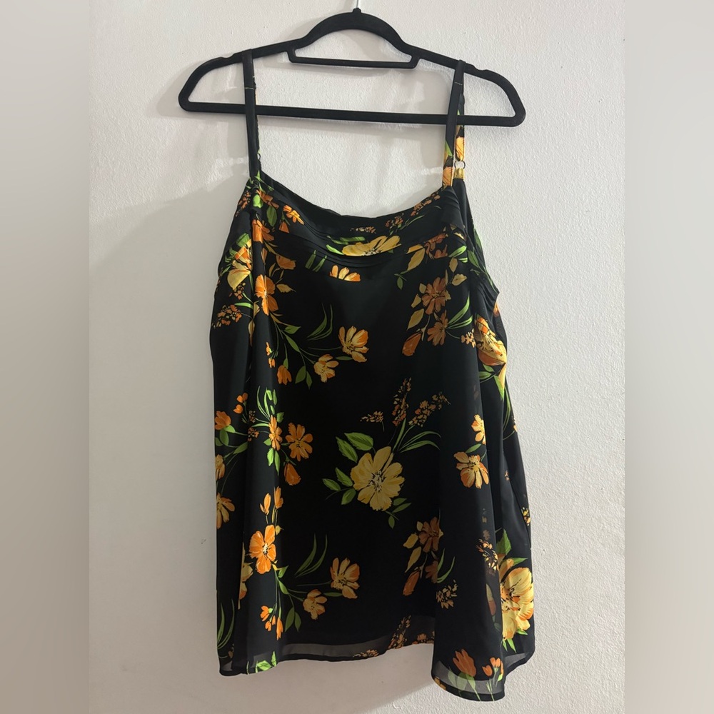 Torrid Black and Orange Floral Camisole